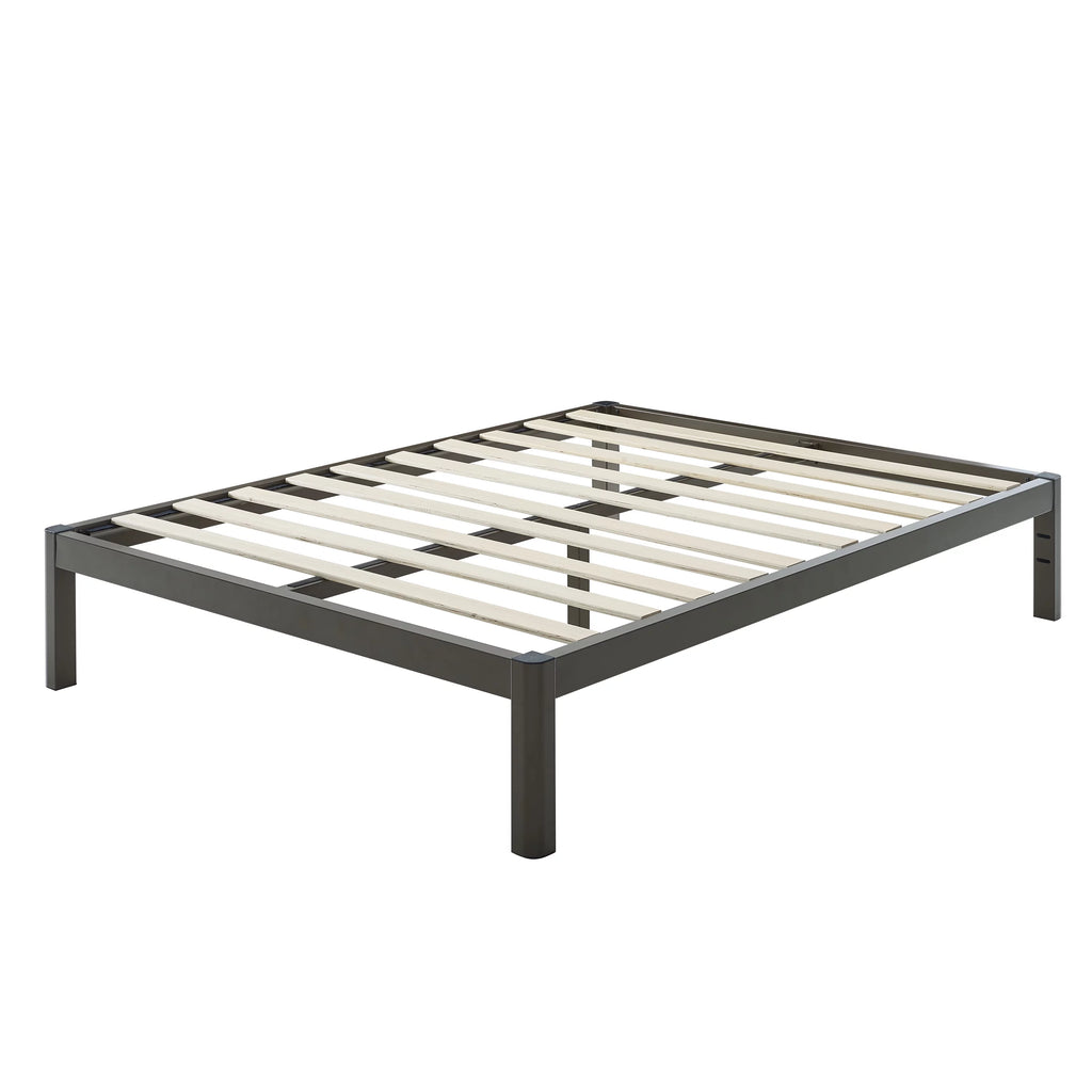 Queen Wood Slat Metal Platform Bed Frame E5474