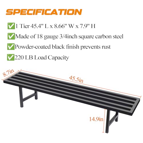 Metal Plant Stand, 45.4" L x 8.66" W x 7.9" H, 220 LB Capacity U2665