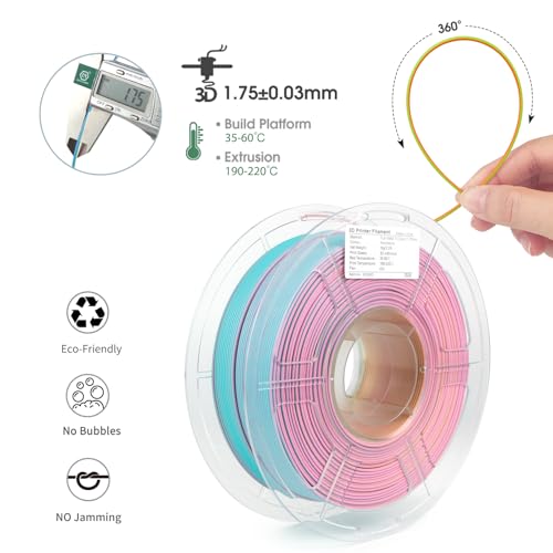 Clear Multicolor PLA 3D Printer Filament 1KG F429349