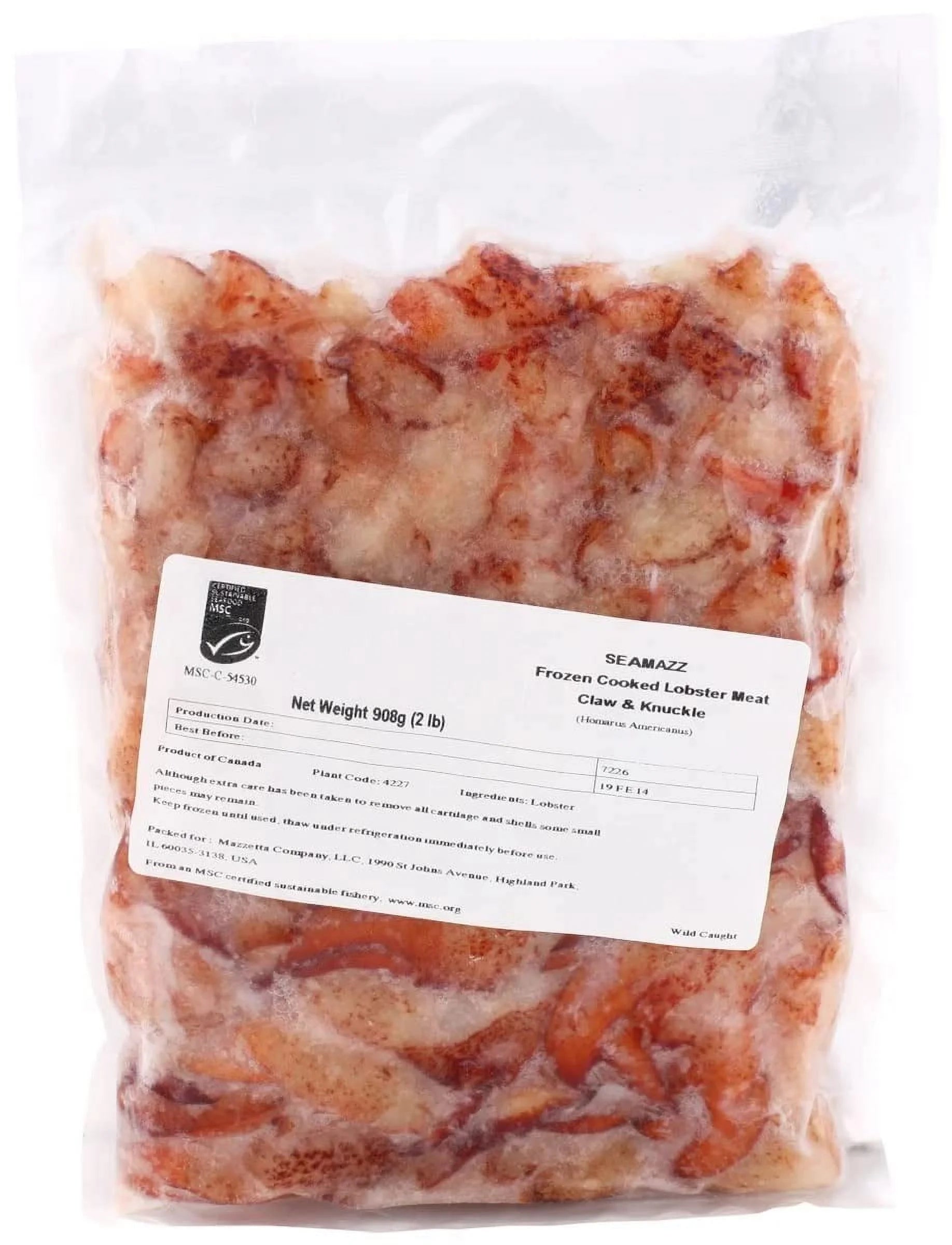 2 lb Bag Lobster Meat Claw and Knuckle Meat E804