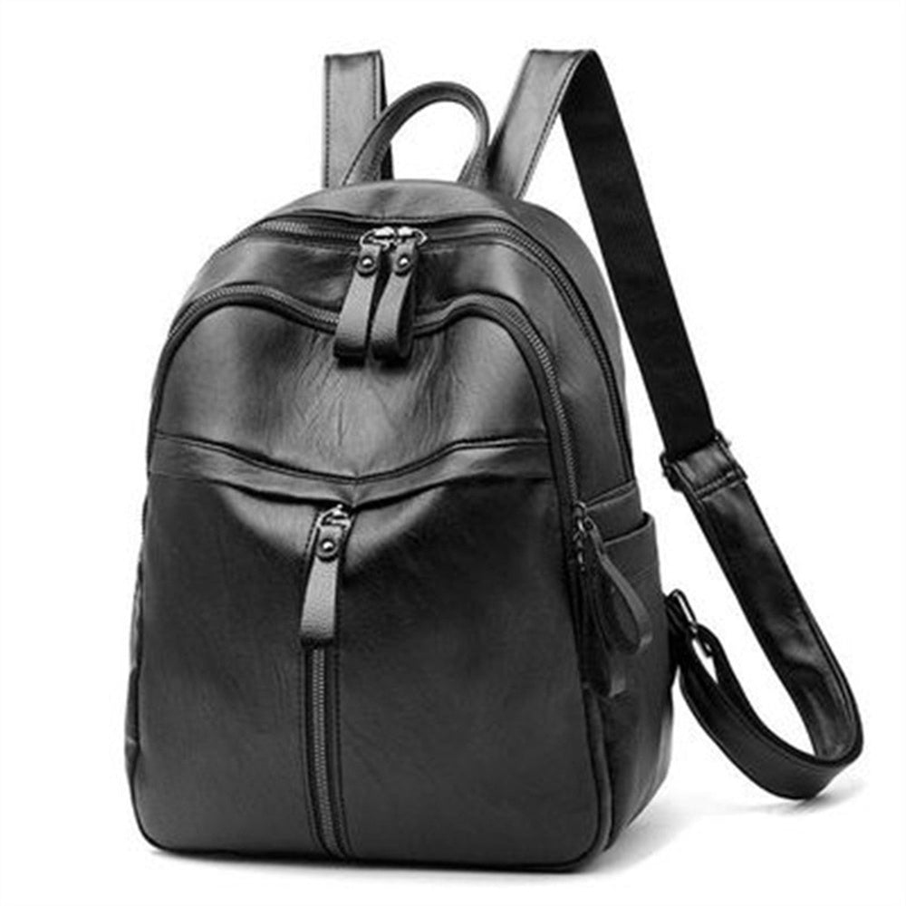 Brown Leather Small Travel Backpack I761383