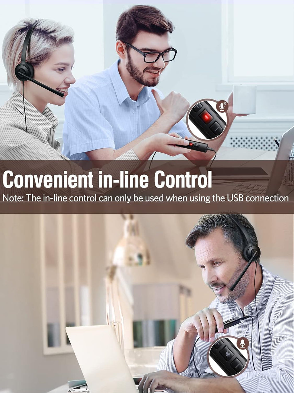 Single-Sided USB Headset with Microphone Noise Cancelling, 2.5mm F1405