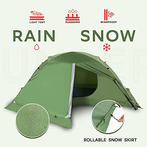 Lightweight 4-Season Waterproof Backpacking Tent for One Person W70894