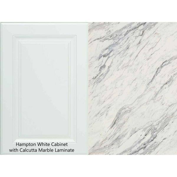 8 ft. White Laminate Countertop Kit with Left Miter and Full Wrap Ogee Edge P641