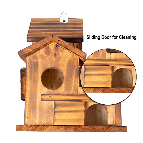 Brown Set of 1 Hanging Birdhouse Z80028