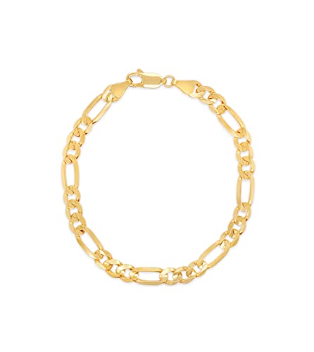 14k Gold Figaro Link Chain Bracelet J330