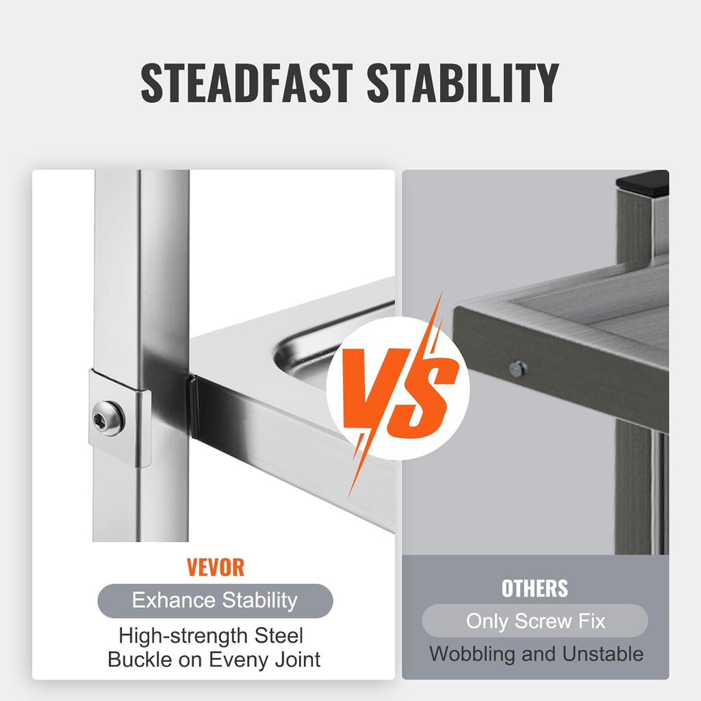 Stainless Steel 3 Shelves Rolling Lab Cart with Foot Brake T7239