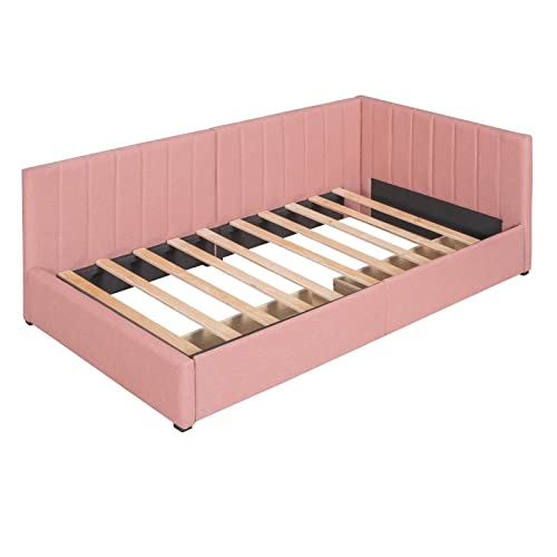 Beige Twin Size Upholstered Daybed with 2 Storage Drawers B9071