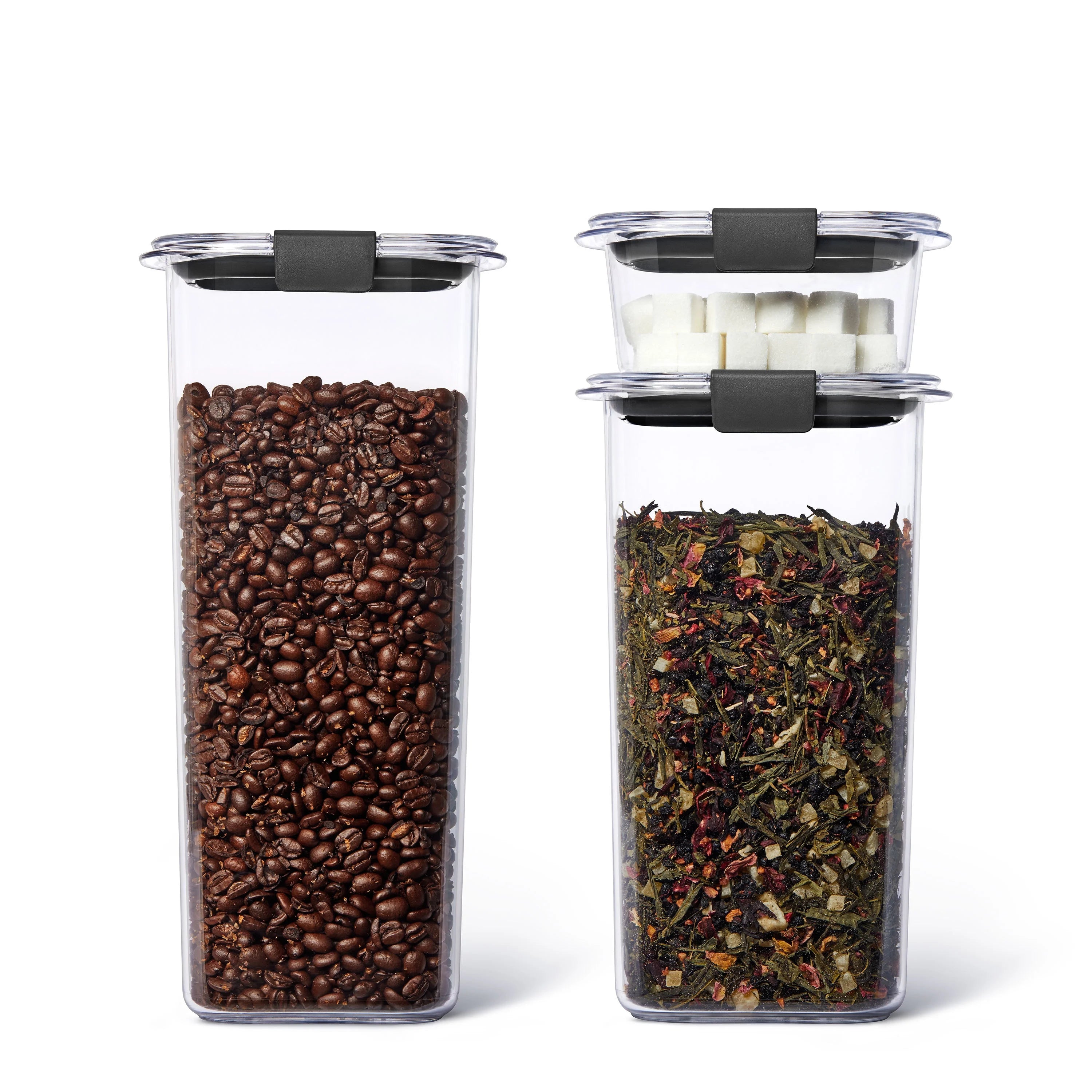 Set of 3 Food Storage Canisters with Latching Lids U7727