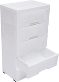 White 5 Drawer Plastic Rolling Storage Cabinet M845700