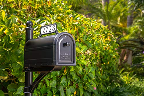 Black Galvanized Steel Post Mount Mailbox Z719508
