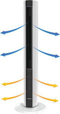 Black White 42 Inch Fan & Space Heater Combo Tower A534354