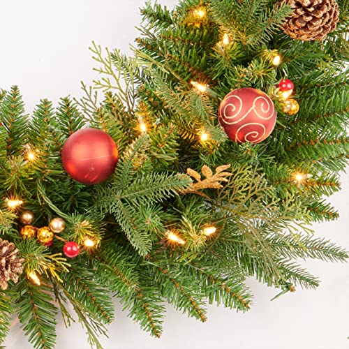 Pre-lit 9 Ft Christmas Garland with 50 Led Lights W859286