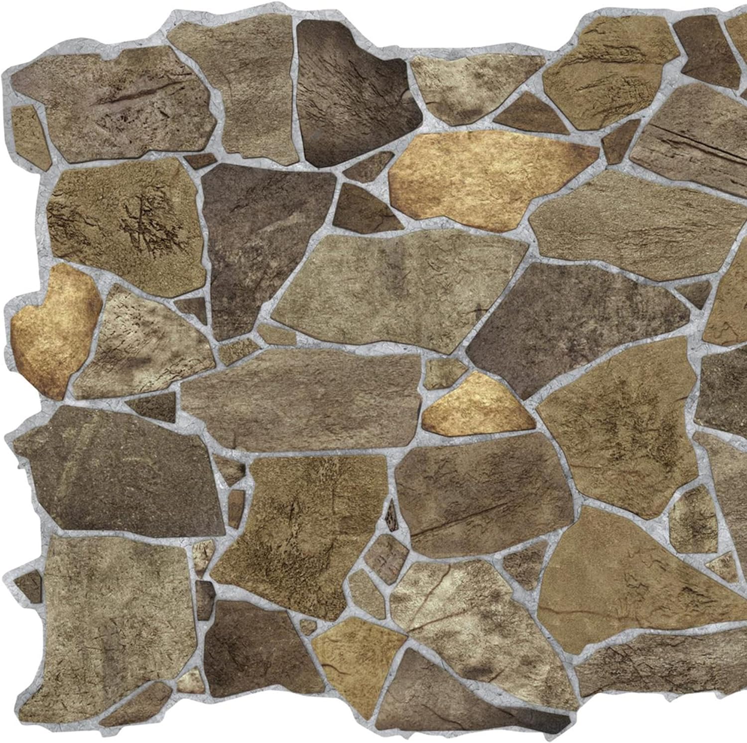 Brown Faux Stone PVC 3D Wall Panel, 3.2 ft X 2.1 ft F850
