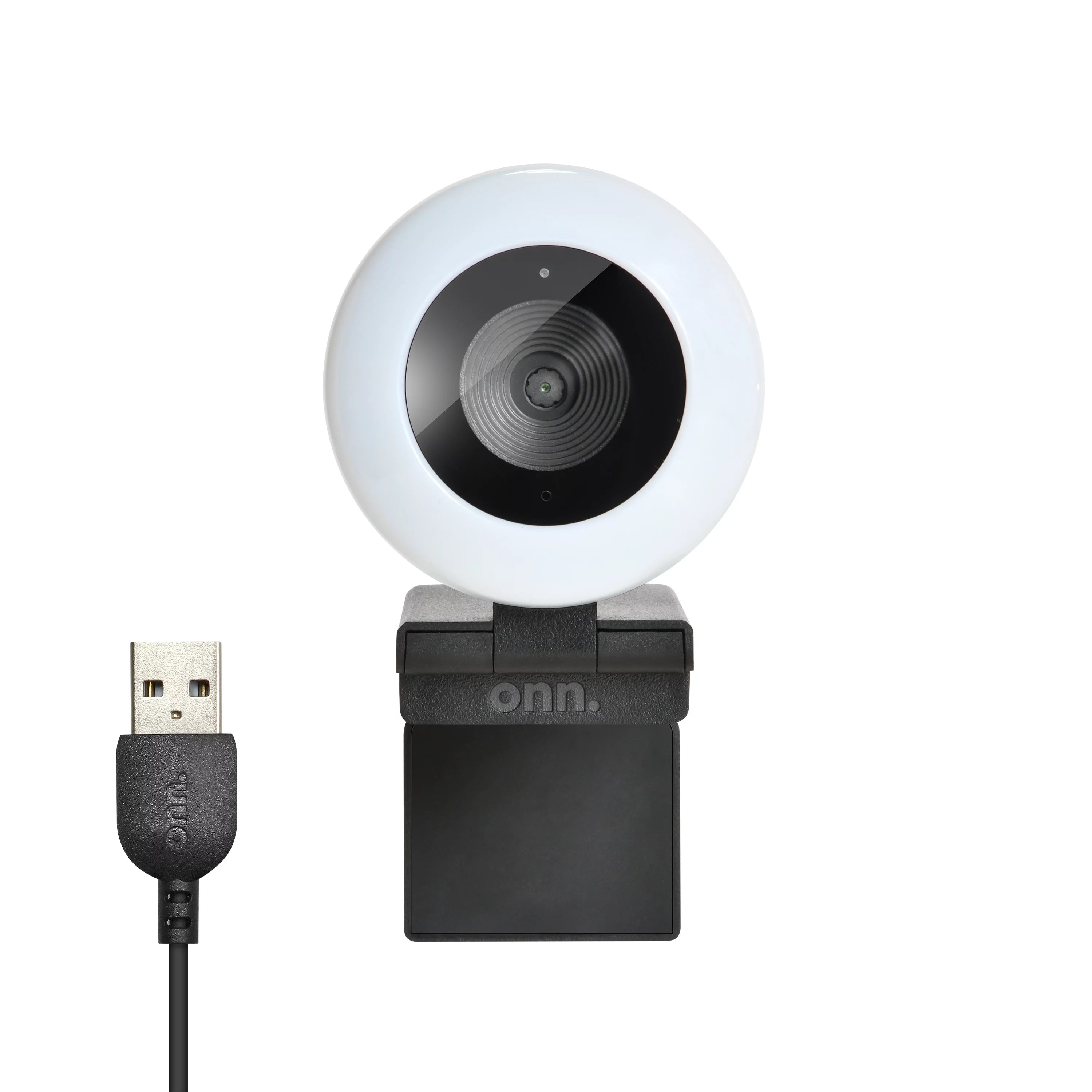 White & Black Webcam with Ring Light Y546