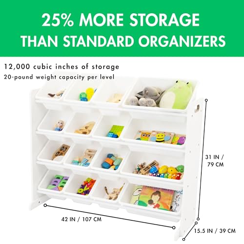 16 Removable Bins Grey White Toy Storage Organizer O894168