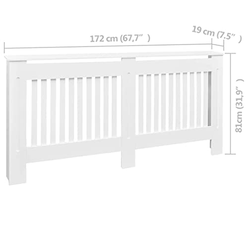 White MDF Radiator Cover Cabinet Shelf J96285