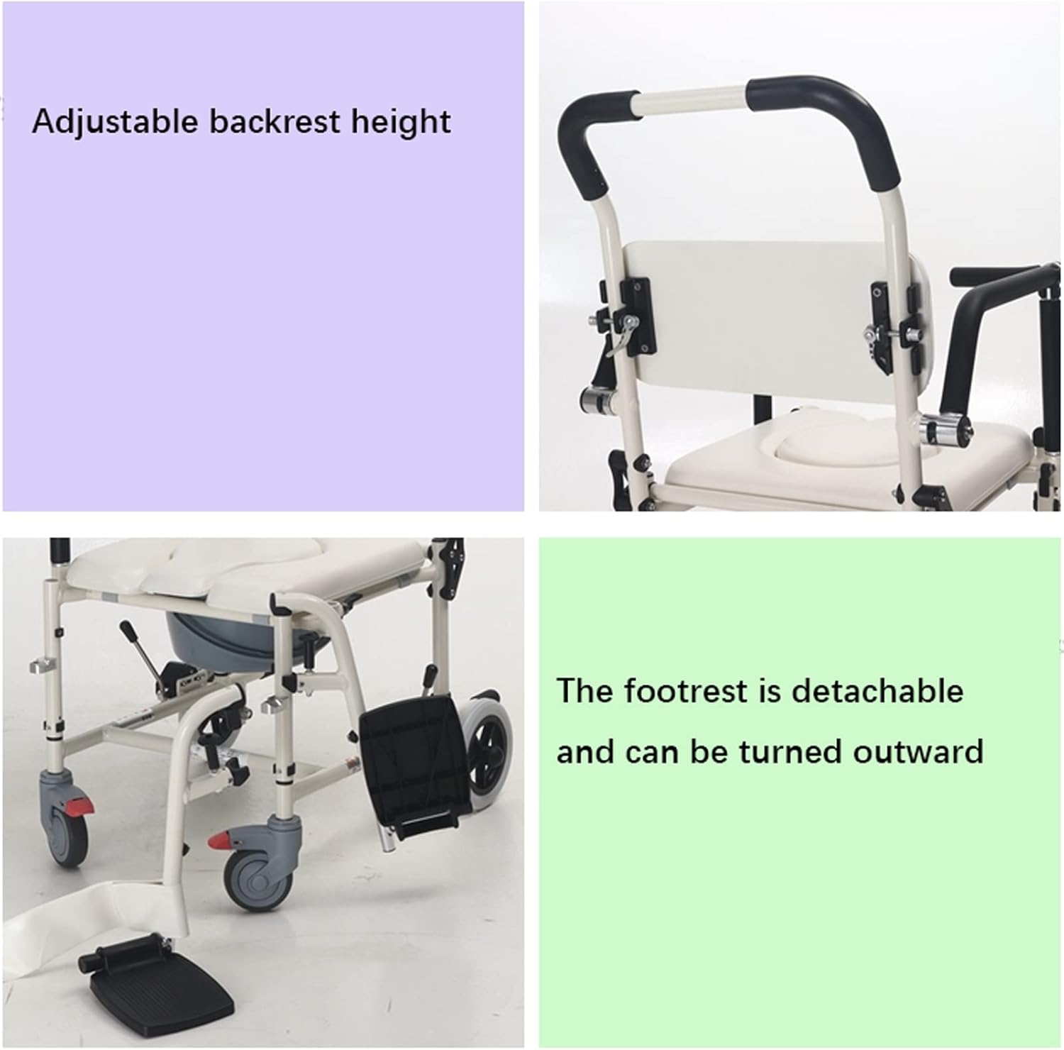 Bedside Toilet, Rolling Shower Wheelchair, Transfer Chair N5815