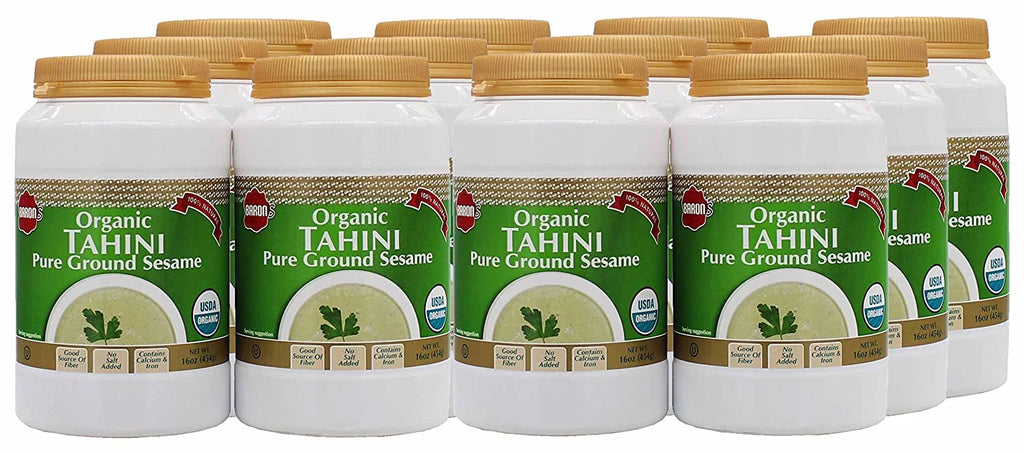 Organic Pure Tahini Sesame Paste 16oz Jars (12 Pack) Y17691