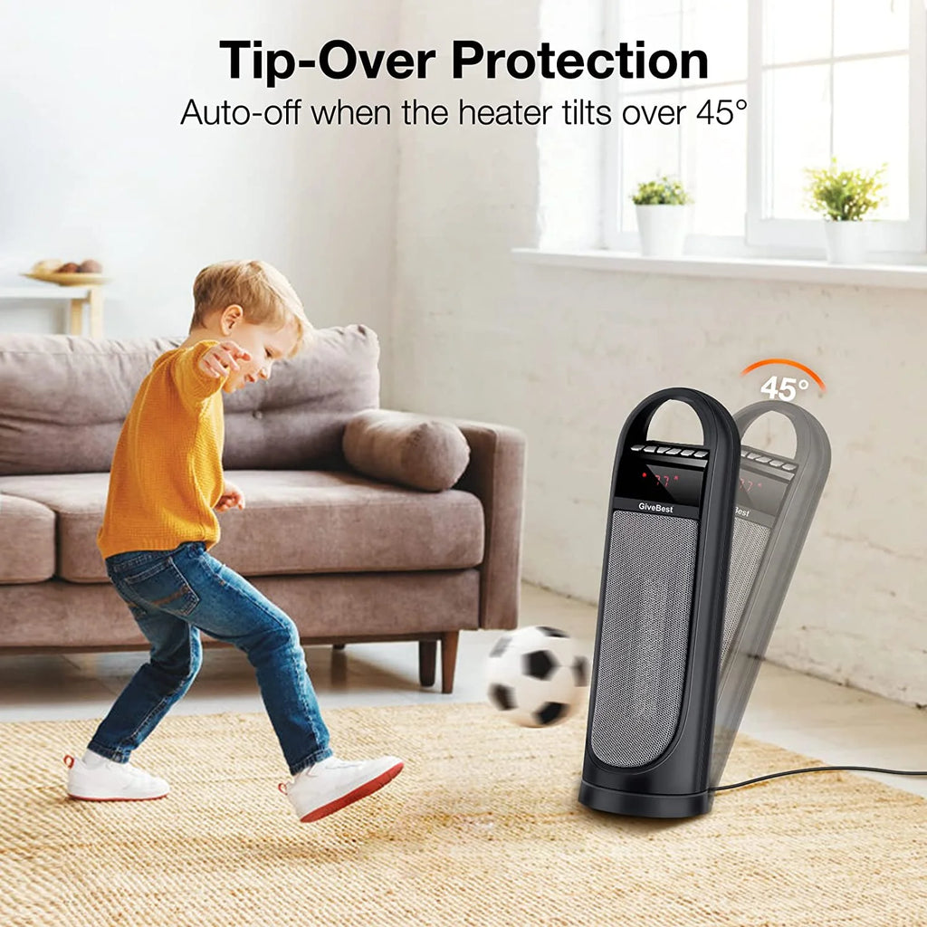 Tower Space Heater, 22" Electric Oscillating Floor Heater with Thermostat, Remote, Timer, 1500W U814804