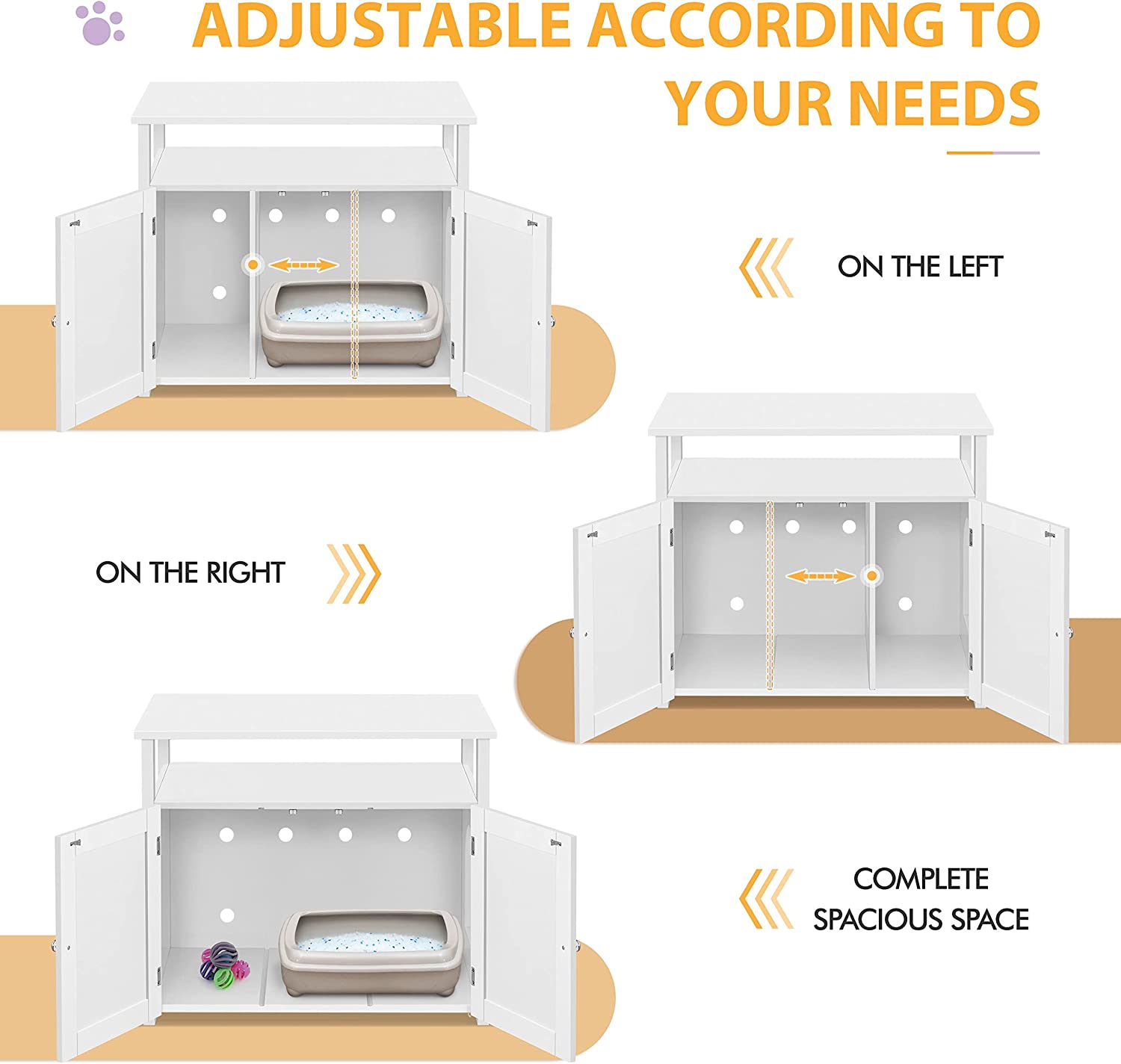 Cat Litter Box Enclosure with Storage Shelf H58845