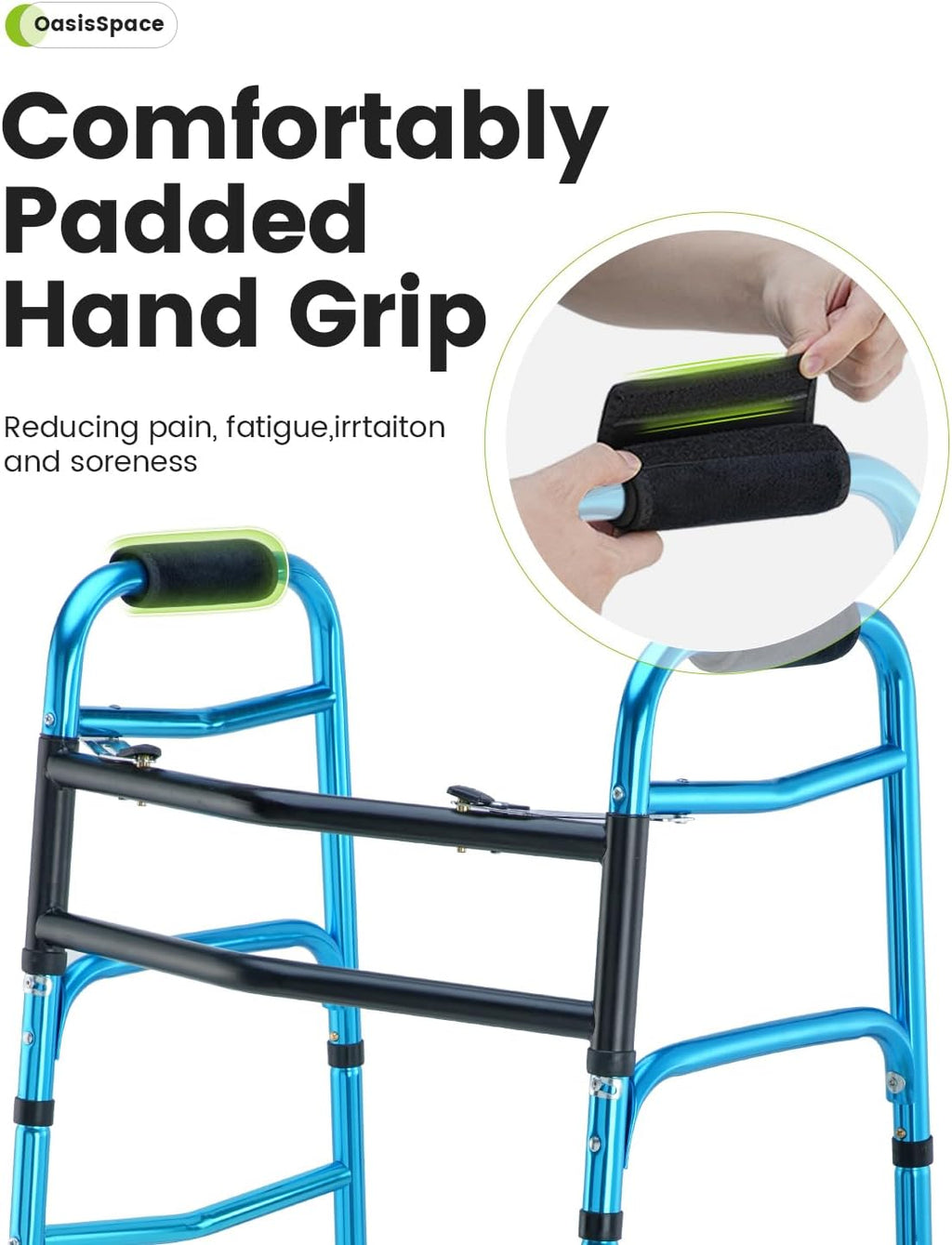 Heavy Duty Folding Walker with 5 Inches Wheels I719