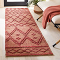 2'3" x 8' Red Natural Handmade Jute Runner Rug T72209