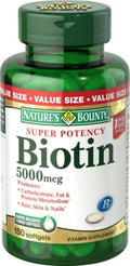 5000 mcg Biotin Softgels, 150 ea (Pack of 3) Q8375