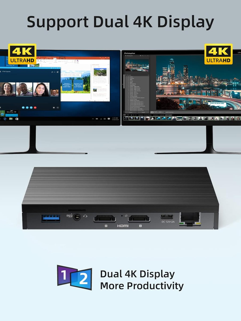 Fanless Mini PC J4125 8G 128GB E915