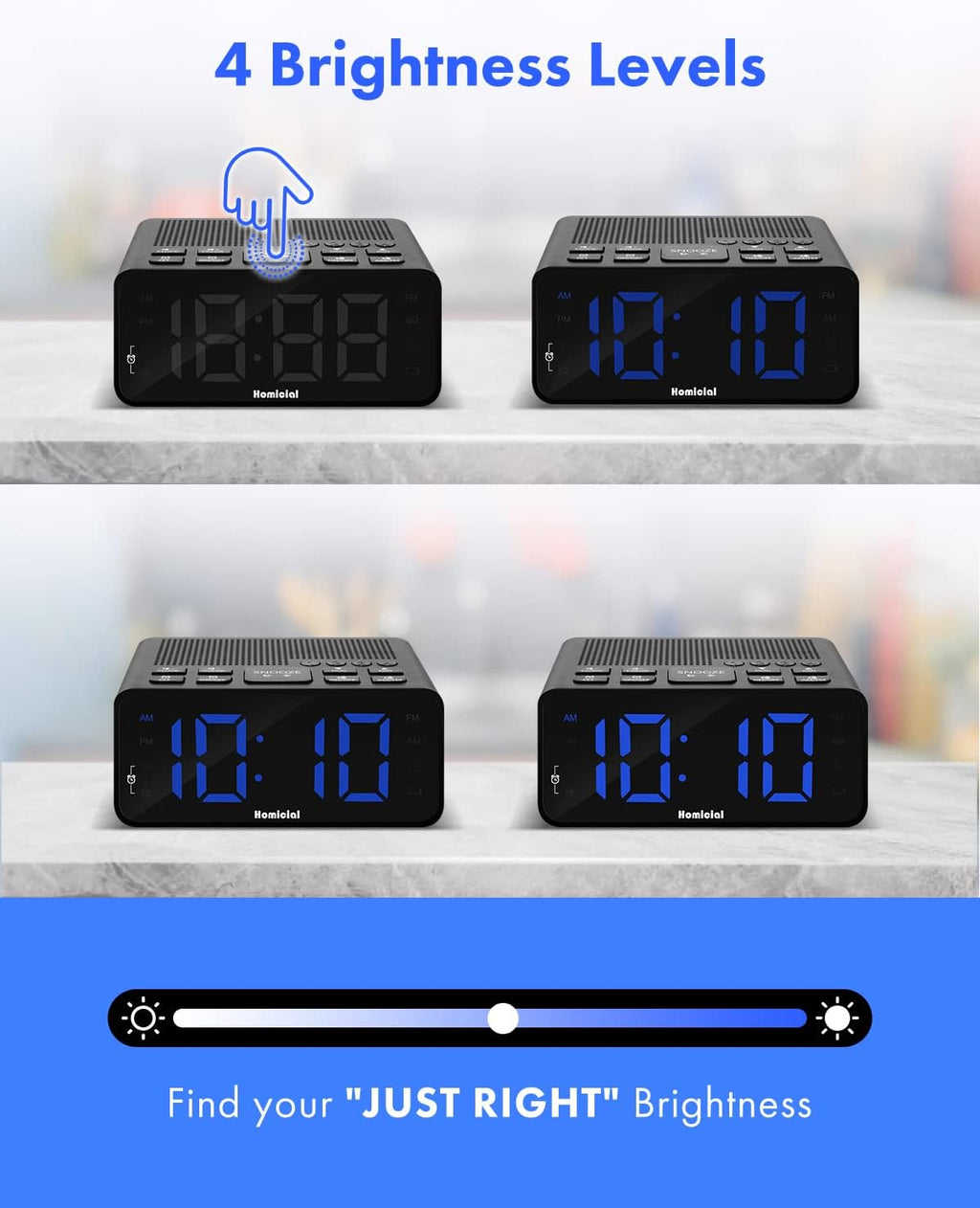1.4” LED Digital Alarm Clock Radio with AM/FM Radio O79935
