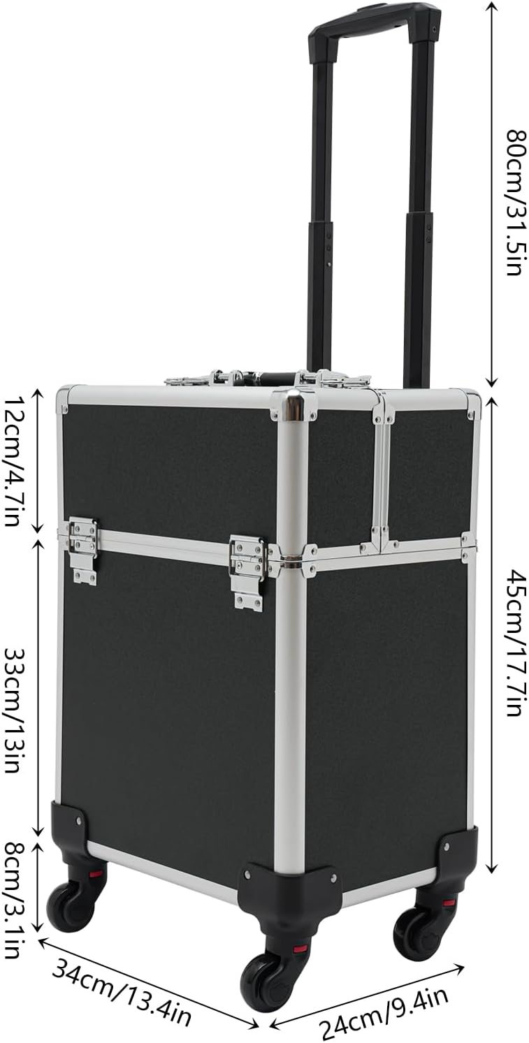 4 in1 Rolling Makeup Case with 4 Trays Q31882