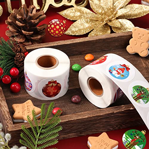 800 Pieces Christmas Stickers Roll 16 Designs Cards Envelope Stickers R369787