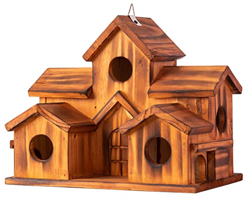 Brown Set of 1 Hanging Birdhouse Z80028