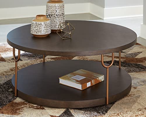 Metallic & Goldtone Finish Round Coffee Table S228031