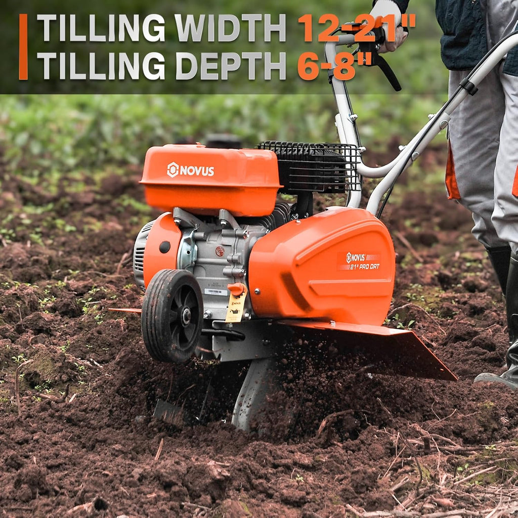 21-Inch Gas Powered Front Tine Tiller Cultivator 212cc 4-Cycle Gas Engine C9605