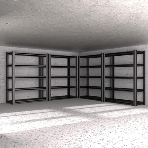 5-Tier Heavy Duty Garage Shelving Unit, 3000 LBS Capacity Metal Storage Rack 72" H x 48" W x 20" D, Adjustable Steel Shelves R174