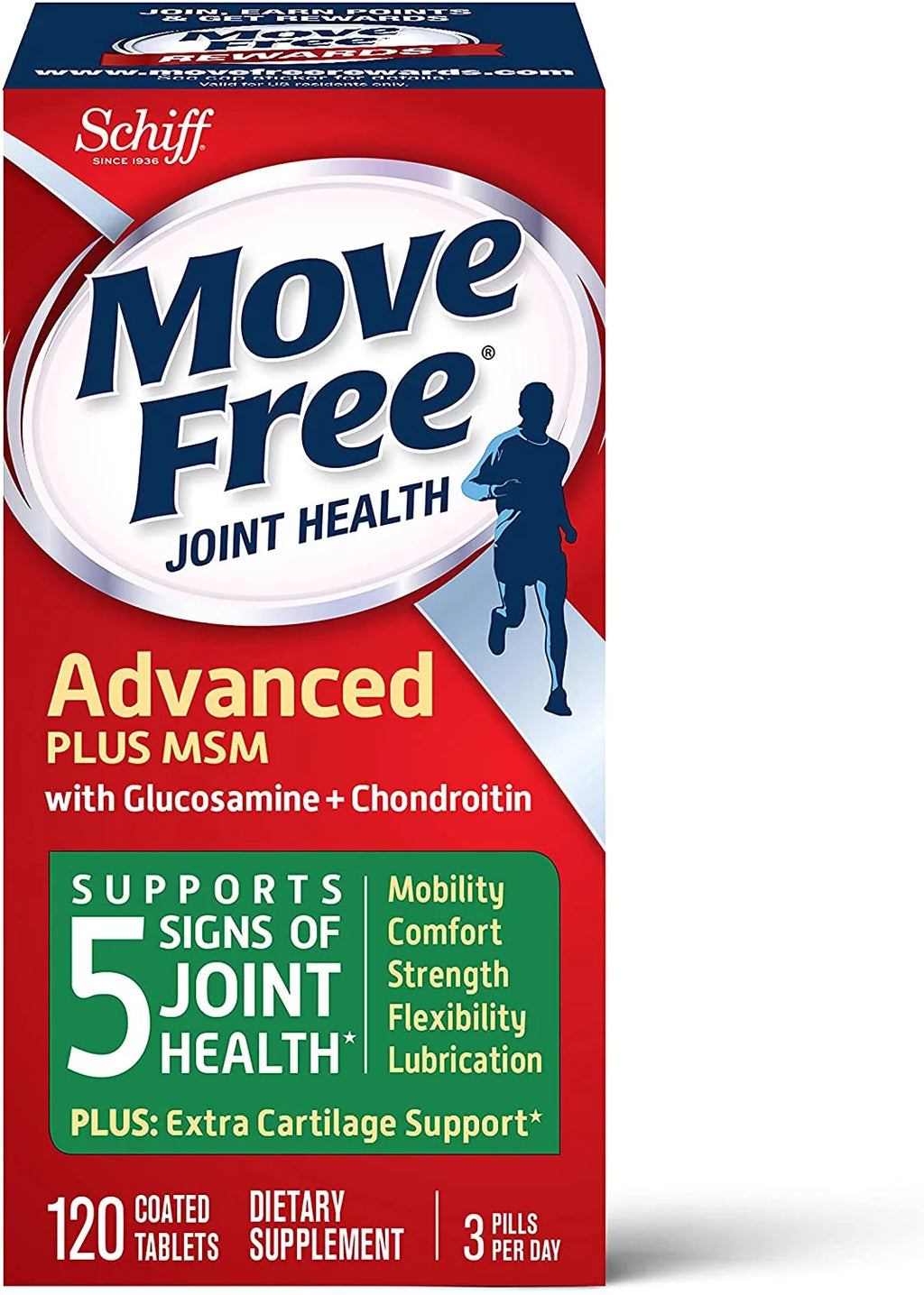 Glucosamine Chondroitin MSM Joint Supplement Tablets, 120 count A563966