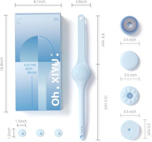 Waterproof Rechargeable Electric Body Brush with 3 Heads and 2 Speeds B789691