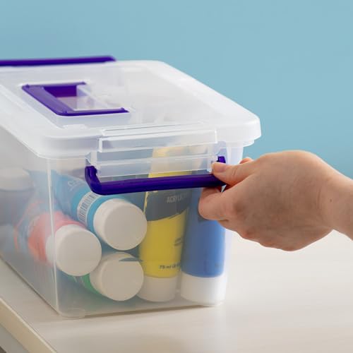 6 Pack Clear Plastic Storage Bins with Lids F21200