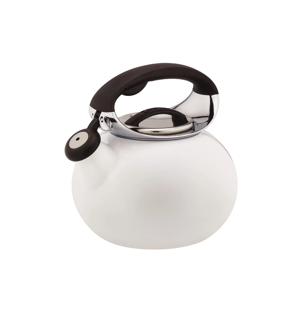 White Enamel on Steel Tea Kettle B388