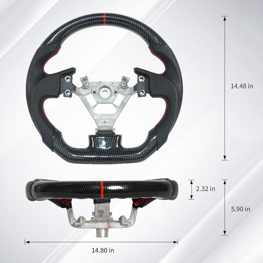 Carbon Fiber Perforated Leather Grip Steering Wheel H8370