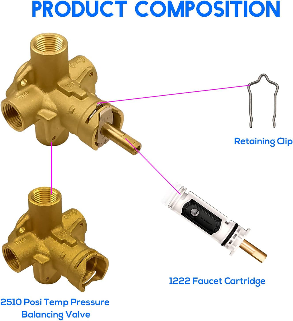 Brass Tub and Shower Valve, 1/2 Inch IPS Connections L210745