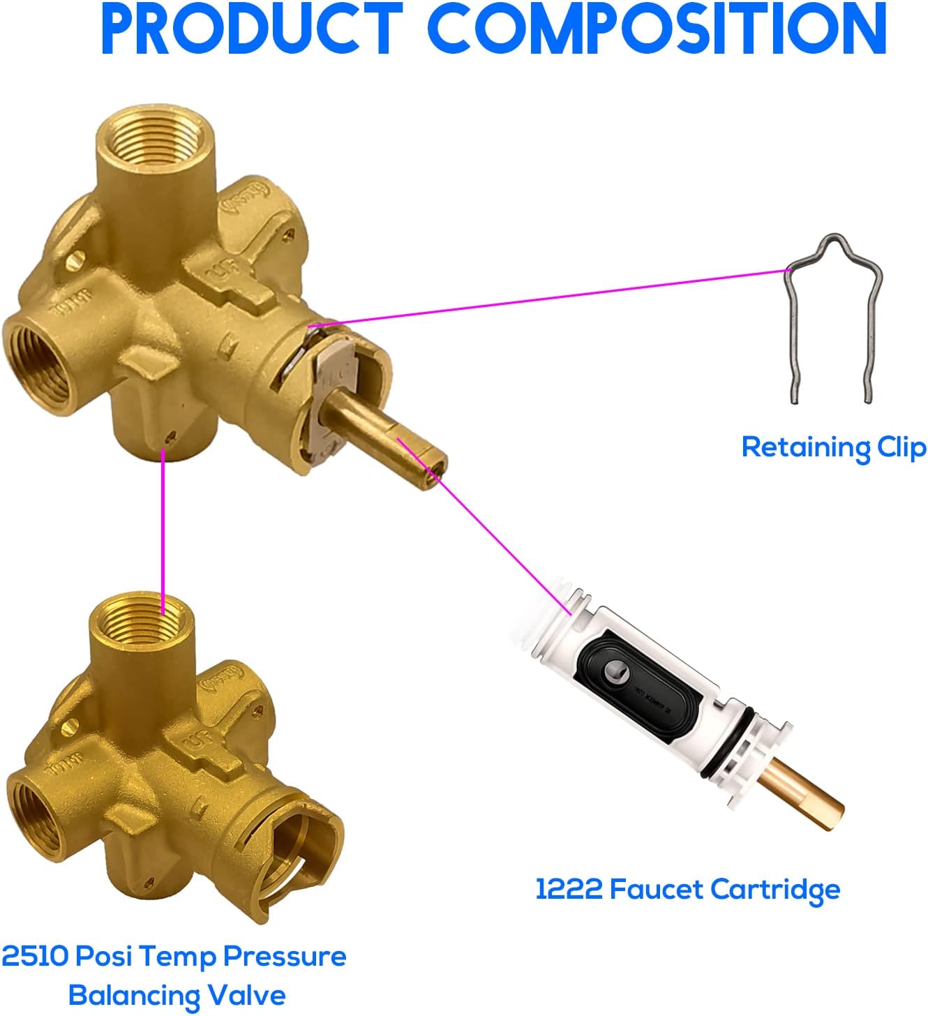 Brass Tub and Shower Valve, 1/2 Inch IPS Connections L210745