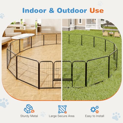 8 Panel 24" Height Metal Dog Playpen with Doors R689