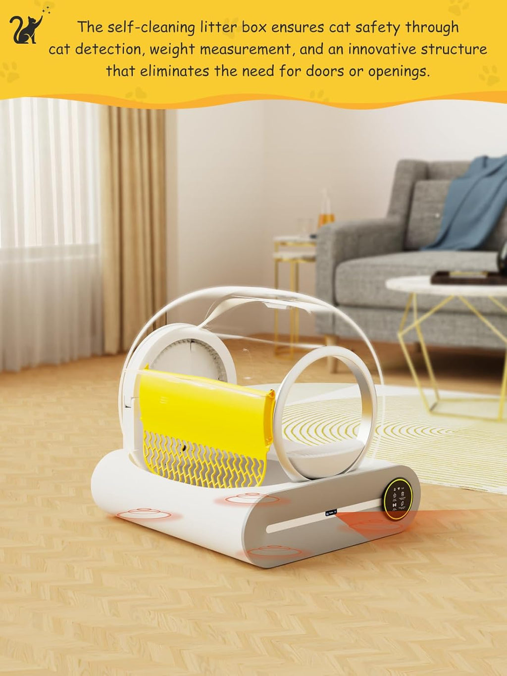 65L+9L Capacity Self-Cleaning Litter Box X1386