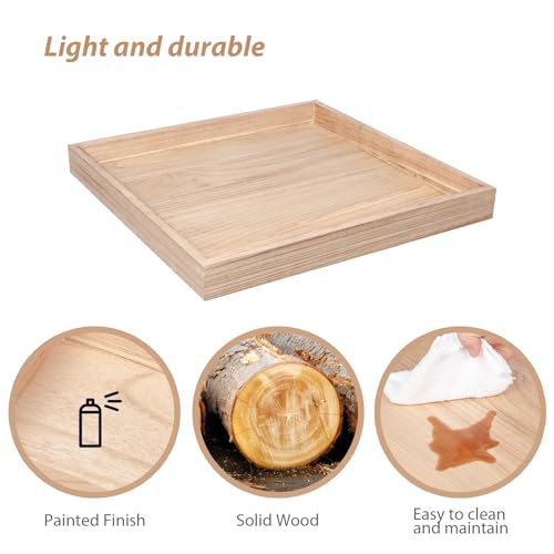 Large Square Rustic Wood Serving Tray 24 x 24 V179435