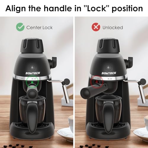 Black 3.5 Bar Espresso Coffee Machine with Steam Milk Frother C50036