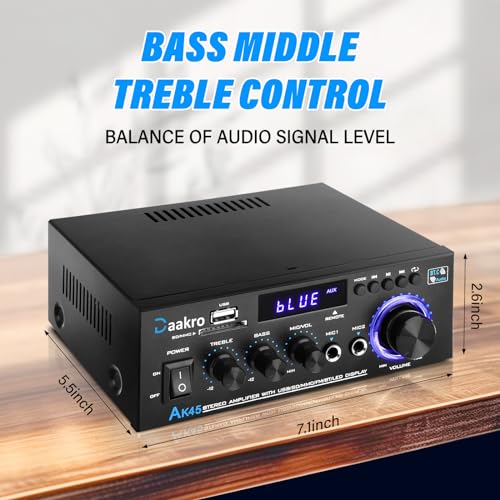 300W 2 Channel Bluetooth Stereo Audio Amplifier F127