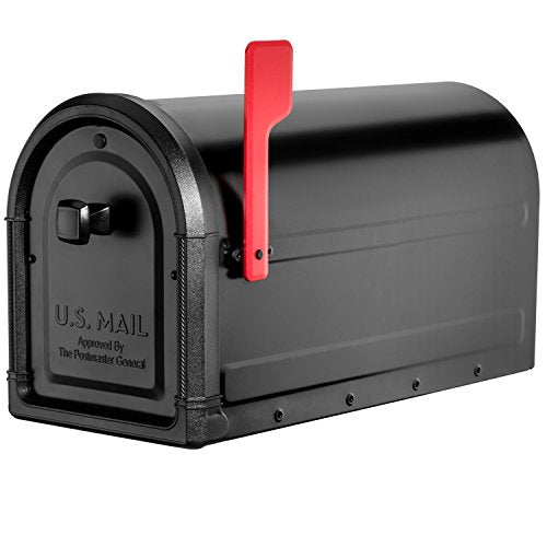 Black Galvanized Steel Post Mount Mailbox Z719508