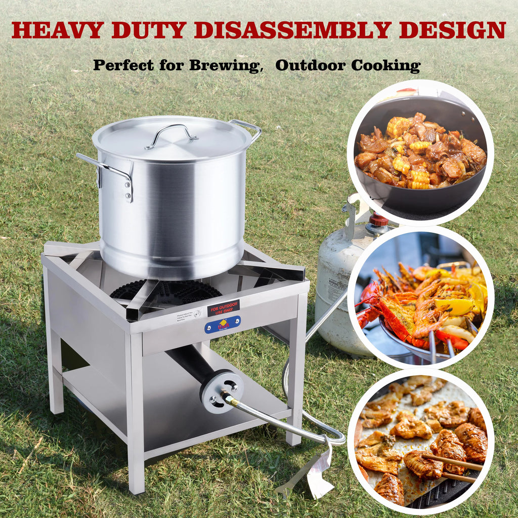 Stainless Steel Propane Burner Outdoor Cooker Stove 200,000 BTU Y154316